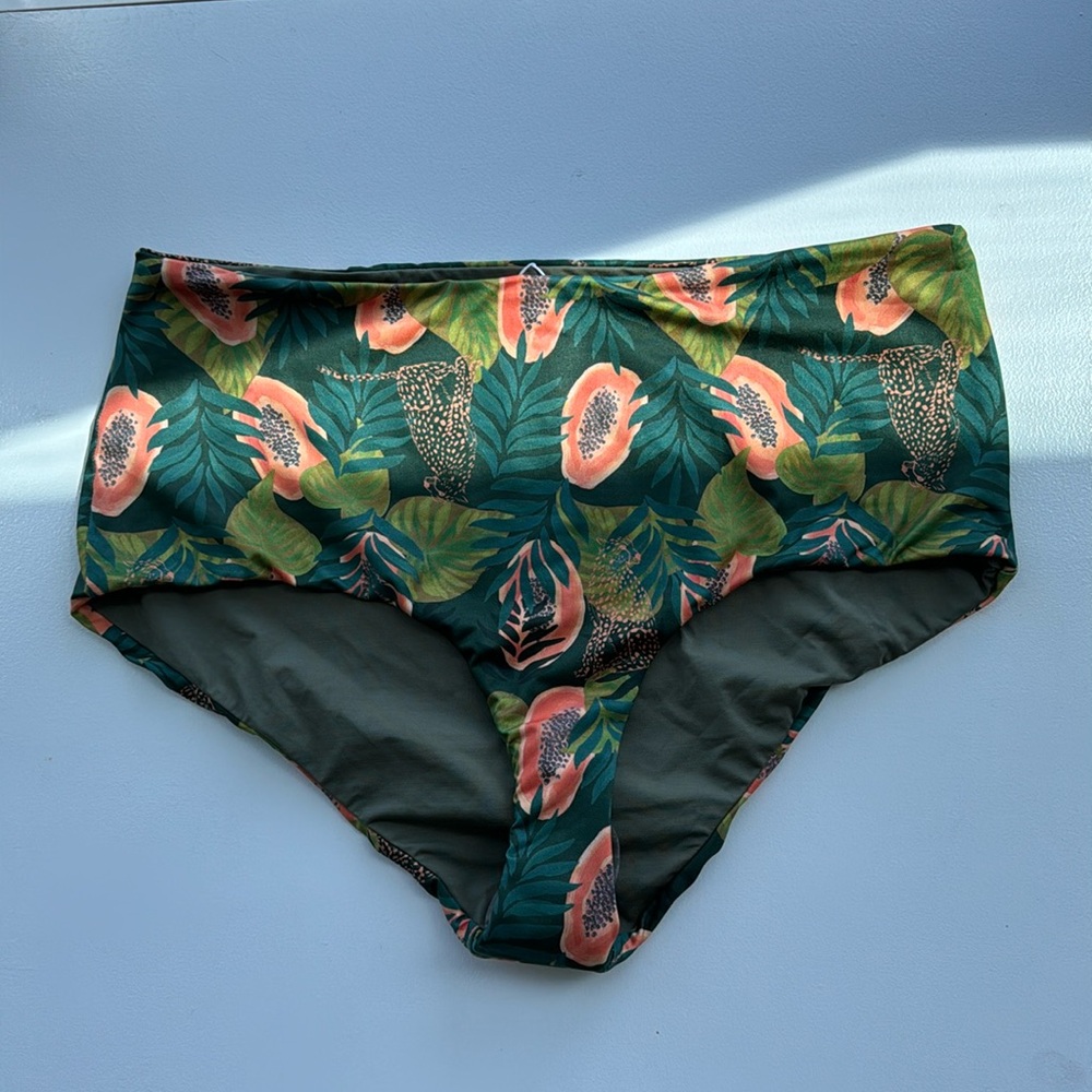 Kitty and Vibe Soliel Papaya High-Waisted Bottoms